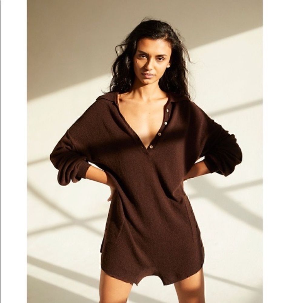 Free People Sweater Romper - Color is Grapefruit - Picture 4 of 7